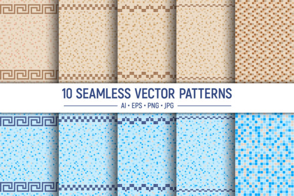 10 Ceramic Tiles Seamless Patterns for Creative Projects