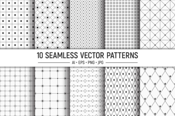10 Seamless Geometric Vector Patterns
