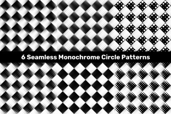 6 Seamless Monochrome Circle Patterns