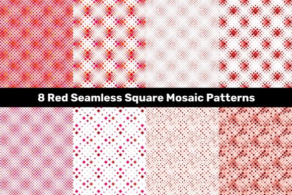 8 Red Seamless Square Mosaic Patterns: A Practical Asset for Digital Design