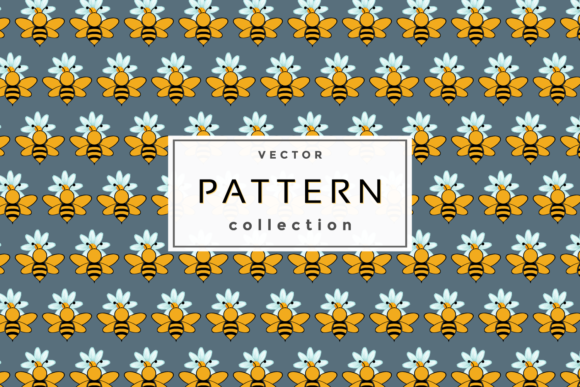Bees Seamless Patterns Digital Collection
