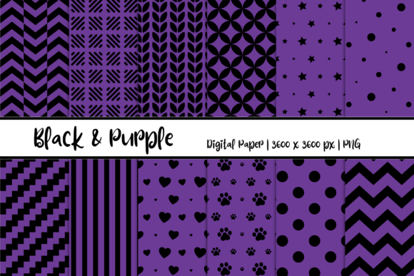 Black Purple Patterns Digital Paper: A Versatile Asset for Modern Creative Projects