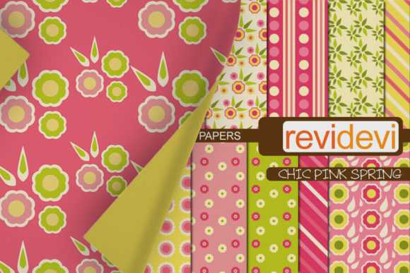 Chic Pink Spring Patterns: A Fresh Take on Digital Scrapbook Papers for Creative Projects