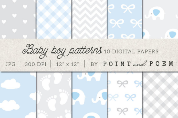 Creative Possibilities with Baby Boy Patterns Blue Digital Paper