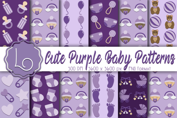 Cute Purple Baby Patterns for Creative Projects