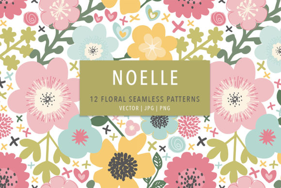 Noelle Modern Floral Seamless Patterns: A Versatile Digital Design Collection