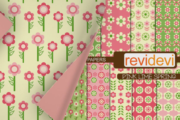 Pink Lime Spring Patterns