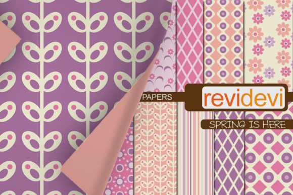 Purple Pink Spring Patterns for Digital Design
