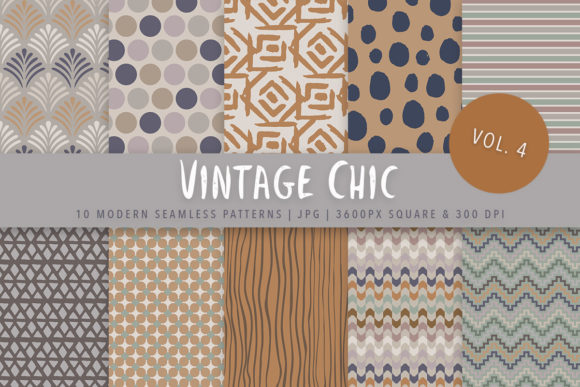 Vintage Chic Seamless Patterns 4 for Creative Projects