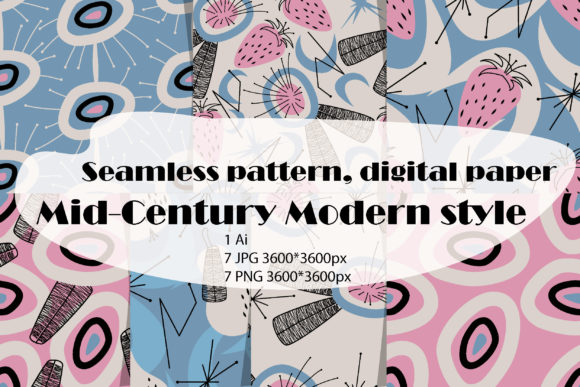 Vintage Retro Patterns Digital Paper PNG for Modern Creative Workflows
